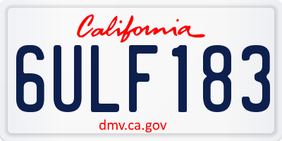 CA license plate 6ULF183