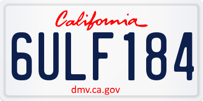 CA license plate 6ULF184