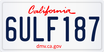 CA license plate 6ULF187