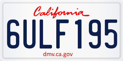 CA license plate 6ULF195