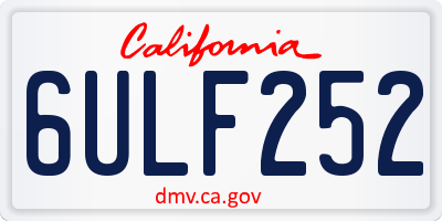 CA license plate 6ULF252