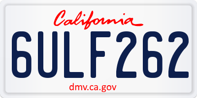 CA license plate 6ULF262