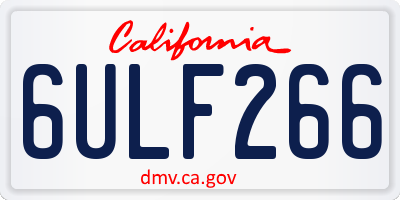 CA license plate 6ULF266