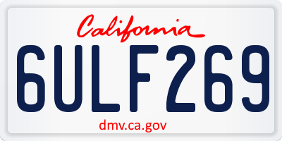 CA license plate 6ULF269