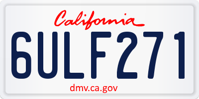 CA license plate 6ULF271