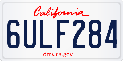 CA license plate 6ULF284