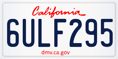 CA license plate 6ULF295