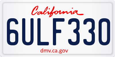 CA license plate 6ULF330