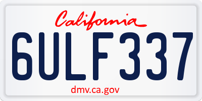 CA license plate 6ULF337