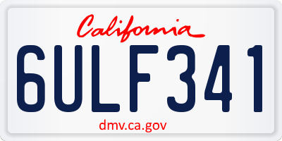 CA license plate 6ULF341