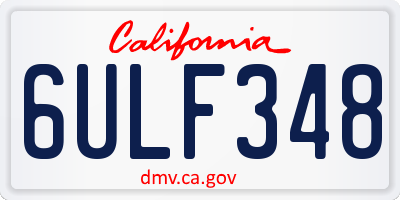 CA license plate 6ULF348