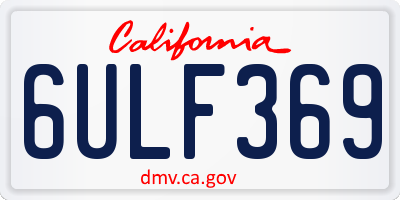 CA license plate 6ULF369