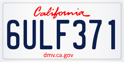CA license plate 6ULF371