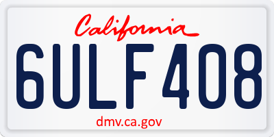 CA license plate 6ULF408