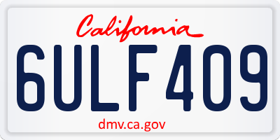 CA license plate 6ULF409