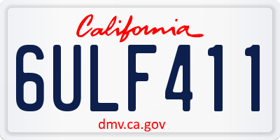 CA license plate 6ULF411