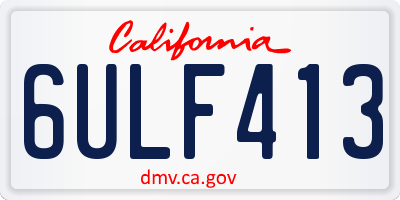 CA license plate 6ULF413