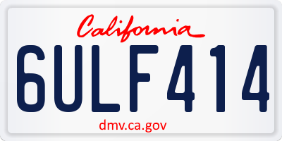 CA license plate 6ULF414
