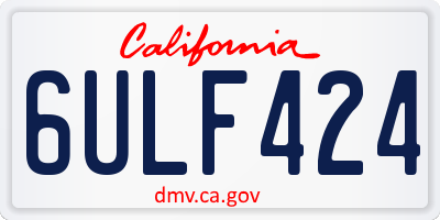 CA license plate 6ULF424