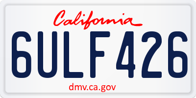 CA license plate 6ULF426