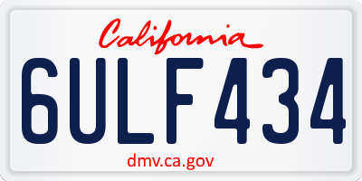 CA license plate 6ULF434