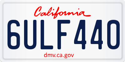 CA license plate 6ULF440