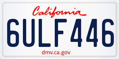 CA license plate 6ULF446