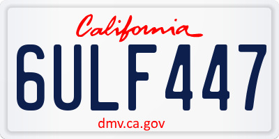 CA license plate 6ULF447