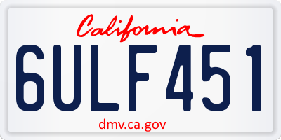 CA license plate 6ULF451