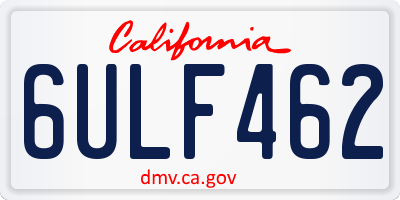CA license plate 6ULF462