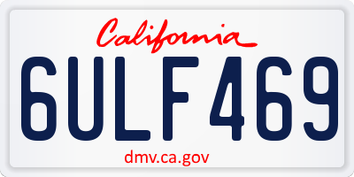 CA license plate 6ULF469
