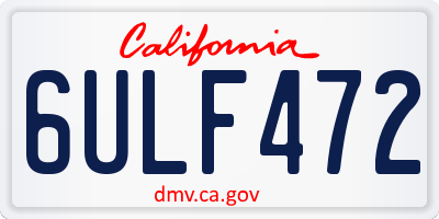 CA license plate 6ULF472