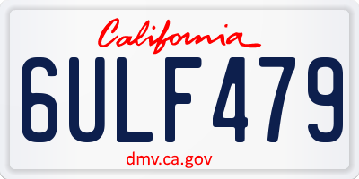 CA license plate 6ULF479
