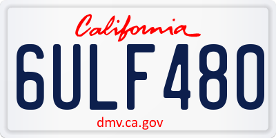 CA license plate 6ULF480