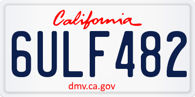 CA license plate 6ULF482