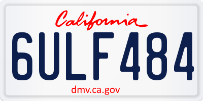 CA license plate 6ULF484