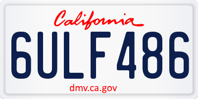 CA license plate 6ULF486
