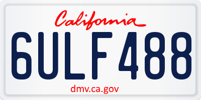 CA license plate 6ULF488