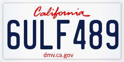 CA license plate 6ULF489
