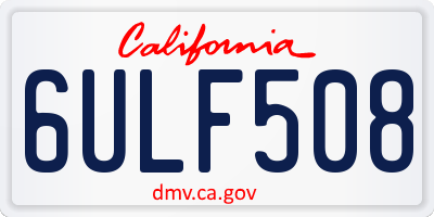 CA license plate 6ULF508