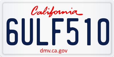 CA license plate 6ULF510