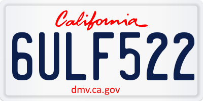 CA license plate 6ULF522