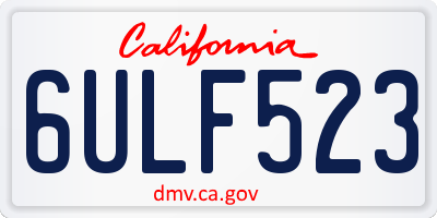 CA license plate 6ULF523
