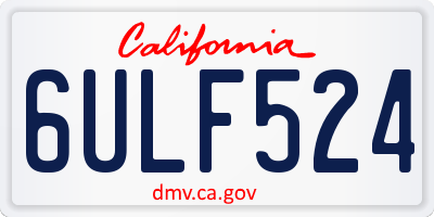 CA license plate 6ULF524
