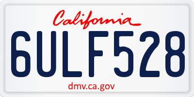 CA license plate 6ULF528