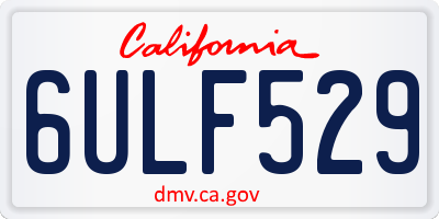 CA license plate 6ULF529
