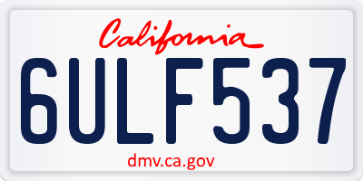 CA license plate 6ULF537
