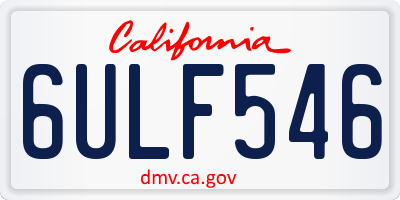 CA license plate 6ULF546