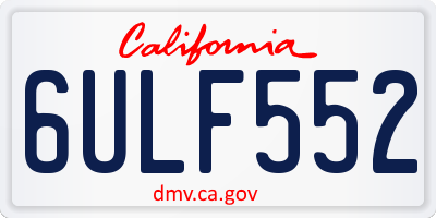 CA license plate 6ULF552
