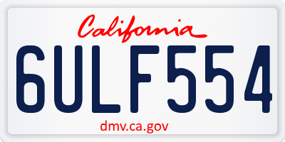 CA license plate 6ULF554